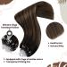 Hetto Microring Extensions - Real Hair Balayage Remy Microring Hair Extensions Dark Brown with Red Blonde #2/8/2 | 45cm 50g - Buy Online on GoSupps.com
