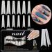 Kalolary false nail tips 480pcs xxl natural color extra long nail tips Half cover of French false nail acrylic fake nail tips with clear box nail art extension tool