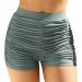 Women's High Waist Swim Shorts | Elegant Bikini Beachwear | XXL Gray V-Slit Design - Buy Online on GoSupps.com