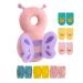 JunNeng Toddler Baby Head Protector Pad Safety Cushion with Knee Pads&Anti-Slip Socks (Butterfly),6 Months-3 Years Pink Butterfly