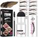 YFulfill Eyebrow Stamp Stencil Kit for Filling and Shaping Smudge-Proof 10 Reusable Stencils Long Lasting Waterproof for Perfect Brow (Dark Brown)