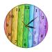 Zerodeko Color Wood Grain Wall Clock Yellow Bathroom Decor 3d Clock Shower Clock Retro Clock Mute Hanging Clock Colorful Wall Clock Wooden Clock Household Acrylic Wall Hanging