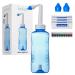 ECLAT Nasal Rinse Kit - Gentle Pressure Nasal Irrigation, Smart Control Auto Flow On/Off Valve, BPA-Free Nose Wash Cleaner Sinus Clearer for Kids & Adults with Cap, 2 Nozzles and 40 Salt Packs (500mL)