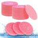 AUAUY Compressed Facial Sponges 60 Count Cellulose Facial Sponges for Daily Cleansing 100% Natural Wood Pulp Cotton Face Washing Sponge for Facial Cleansing Exfoliating Mask Makeup Removal 60 Pink