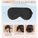 HiRui Silk Sleep Mask - 100% Natural Mulberry Silk Adjustable Light Blocking Eye Mask for Travel & Sleep - Ultra-Smooth Comfort (Black - Buy Online on GoSupps.com