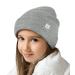 Hat Hut Toddlers Satin Lined Beanie for Kids Winter Hats for Baby Boys Girls Knit Hat Cuffed Beanie with Silk Lining One Size Light Grey Heather