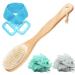 Central wood brush with a long stem landjoy body brush brush for back peeling massage brush bathing sponge double -sided body brush dry body brush wet brush physical scrap