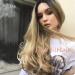 Wig European and American women s chemical fiber gradient color in the long curly wig femalepure white Linen yellow