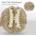 FESHFEN Messy Bun Hair Piece Pale Ash Blonde Curly Wavy Clip-On Chignon Scrunchie - Women's Synthetic Updo Hairpiece - Buy Online on GoSupps.com