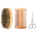 Bartbrush Beard Brush Bartkamm Surrendbartkamm Beard Holzkamm Bart brush made of wood beard shears beard care for men wild boar bristles beard and double -sided wood beard care set