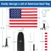 Affordura Boat American Flag & Pole Set | 16x24 Flag w/ Mount for Round & Square Rails | Includes 2 Clips | Blue - Buy Online on GoSupps.com