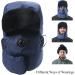 Trooper Trapper Hat with Face Mask - Windproof & Water Resistant Winter Russian Hat in Navy - Buy Online on GoSupps.com