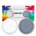 Flyish Direct Professional make-up Mardi Gras Water Coatable 30g x 2 Colors Larger make-up colors carnival earnestmint for Halloween carnival or cladding party white + gray