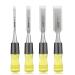 Hurricane 4 Piece Wood Chisel Set for Woodworking  CR-V Steel Beveled Edge Blade  Durable PVC High Impact Handle Wood Chisel Regular Size Grip