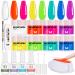 Morovan 17 Pcs Dip Powder Nail Kit Starter - 8 Colors Dipping Powder Nail Kit Professional Dip Powder Liquid Set Activator Base Top Coat for Beginners DIY Quick Dry No Lamp Needed Pink Green Blue 8 Colors