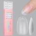 AILLSA Semi-Oval Nails Tips - 240 Pcs Upgraded Matte Soft Gel Nail Tips No Filed Pre-shaped Full Cover Acrylic Clear Fake Gelly Nail Tips for Soak Off Nail Extension 15 Sizes Short Oval 240PCS
