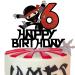 Happy 6th Birthday Cake Topper - Kung FU Ninja Themed Karate Boy Girl Baby Shower Glitter Party Cake Decoration - Six Years Old Birthday Party Decor