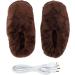 Buy Heating Shoes - Electric Plush Indoor Shoes with Zipper | Soft & Warm USB Brown - Buy Online on GoSupps.com