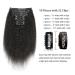 Yumlas 10 Inch Kinky Straight Clip In Human Hair Extensions 10PCS 120g Yaki Straight Clip 9A Full Head Natural Black Real Human Hair Extensions for Black Women - #1B Natural Black - Buy Online on GoSupps.com