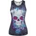 Women's Summer Casual Skull Tank Top - Gothic Graphic Sleeveless Shirt | Purple Medium - Buy Online on GoSupps.com