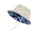 LANGZHEN Beach Sun Protection Hat for Baby Girls Adjustable Toddler Kids Hat Wide Brim Summer Play Hat with Chin Strap Beige - Fish 1-2 Years