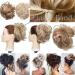 Tousled Updo Ponytail Hairpiece | Synthetic Messy Bun Extension for Women - Brown Mix Gold Blonde - Buy Online on GoSupps.com