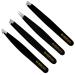 ProMax Care EyeBrow 4-piece Tweezers Set - Stainless Steel Slant Tip and Pointed Eyebrow Tweezer Set - Great Precision for Facial Hair  Ingrown Hair  Splinter  Blackhead and Tick Remover - 40-9049B4P