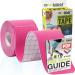 NO LABEL Pink Pre-Cut Kinesiology Tape - 5m Roll for Muscle Recovery - Includes Free Taping Guide - Pack of 2 - Buy Online on GoSupps.com