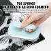 Fovolat Cleaning Scrubber Brush Absorbent Sponge Cleaning Squeegee Brush Reaches Into Tight Spaces Window Washing Equipment for Glass Cooktop Washbasin Blue - Buy Online on GoSupps.com