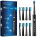 Electric Toothbrush Rechargeable Sonic Toothbrushes for Adults with 5 Brushing Modes and 8 Tooth Brush Replacement Head  120 Days of Use with 3-Hour Fast Charge  Smart Timer and Deep Cleaning in Black 9 Piece Set Black