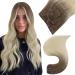 Easyouth ombre clip extensions real hair blond clip in hair extensions ash brown mix platinum blond 18 inch 100g 7pcs clip in real hair extensions remy #8/60 45.72 cm 1-14 cp #8/60 7PCs