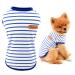 Smalllee_lucky_Store summer clothing for dogs striped T-shirt for small and medium-sized dogs cats boys girls sleeveless tea cup yorkie chihuahua clothing xxl blue