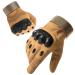 Firschoie Tactical gloves Military gloves Motorcycle gloves with hard ankle protection and 2-finger touchscreen suitable for jungle exploration trekking motorcycle MTB driving (brown m)