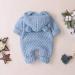 Haokaini Newborn Baby Ear Hooded Knitted Winter Romper Snowsuit | 3-6 Months | Blue - Buy Online on GoSupps.com