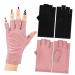 Healvian 2 Pairs UV Gloves Nail Art Supplies Nail Molding Gel Sun Gloves UV Manicure Gloves UV Protection Gloves Hand Gloves for Protection UV Rays Gloves UV Shield Glove Anti Gloves Cotton