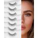 Eyelashes Mink Fluffy Eyelashes Natural Look False Lashes Wispy Natural Lashes Volume Lashes Cat Eye Lashes 7 Pairs D12 D12 Flirty-13mm