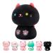 Mewaii 8'' Soft Cat Mushroom Plushie Stuffed Animal Plush Pillow Squishy Toy - Black Black Cat 8 Inch