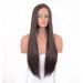 Vebonny 22-Inch Chocolate Brown Lace Front Wig for Women - Glue-Free Straight Hair with Middle Parting #028NEW | International Shipping - Buy Online on GoSupps.com