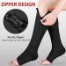 Ailaka Zipper Compression Socks 15-20 mmHg for Women Men - Open Toe Knee High Support (1 Pair) - S/M Black - Buy Online on GoSupps.com