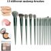 Makeup Brushes Makeup Brush Set Premium Synthetic Foundation Brush Face Contour Brush Blending Face Powder Blush Concealers Brush Make up Brushes Set (13 Pcs green) - Buy Online on GoSupps.com