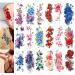 YAKAGO 21 Sheets Flower Temporary Tattoos For Women Rose Cherry Peony Peach Blossoms Fake Tattoo Body Art Adult Waterproof Stickers