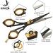 KIMEX LONDON Professional Hair Scissor Set - Stainless Steel Hair Cutting Shears with Thinning Scissor Razor, Hair Combs, and Leather Cover Black - Buy Online on GoSupps.com