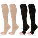 umorismo 2 Pair Flight Compression Socks Toeless Support Socks Open Toe Compression Stockings Calf Pressure Socks for Women Ladies Maternity Pregnancy Flying Travel Work Long Haul Flight L-XL - Buy Online on GoSupps.com