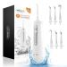 Mornwell Mundschache Kabello 260ml Water Flosser Removable Water Tank Wireless water tooth silk with LED display 4 pressure levels and 6 nozzle tips of mouth shower F32-white