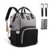 Hafmall Diaper Backpack Practical Large Capacity Baby Changing Bag Backpack for Mom and Dad Stylish Macaron Black+Gray