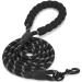 FTTouuy 1.2m strong dog leash with comfortable padded handle strong reflex seams of the training line for safety at night suitable for all size dogs black 120x1.2 cm