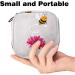 Stylish Menstruation Pad Bag with Zipper | Women's Napkin & Tampon Storage | Bee & Pink Daisies Design - Buy Online on GoSupps.com