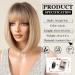 Esmee Short Straight Blonde Bob Wig with Fringe - Shoulder Length Synthetic Cosplay Ombre 12 Inch - Buy Online on GoSupps.com