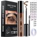 iMethod Eyebrow Tattoo Peel Off - Eyebrow Tattoo Gel Brow Stain Tint Longlasting Brow Gel  Waterproof Eyebrow Kit with Eyebrow Stencils  Makeup Natural Brow Stamp Tattoo Set  Eyebrow Stain Semi Permanent 06 Dark Brown