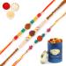 Ghasitaram Gifts Rakhi for Brother Rakhis Online - Set of 3-1986 1988 1908 Rudraksh Rakhis with 100 GMS of Dryfruits Mix Can